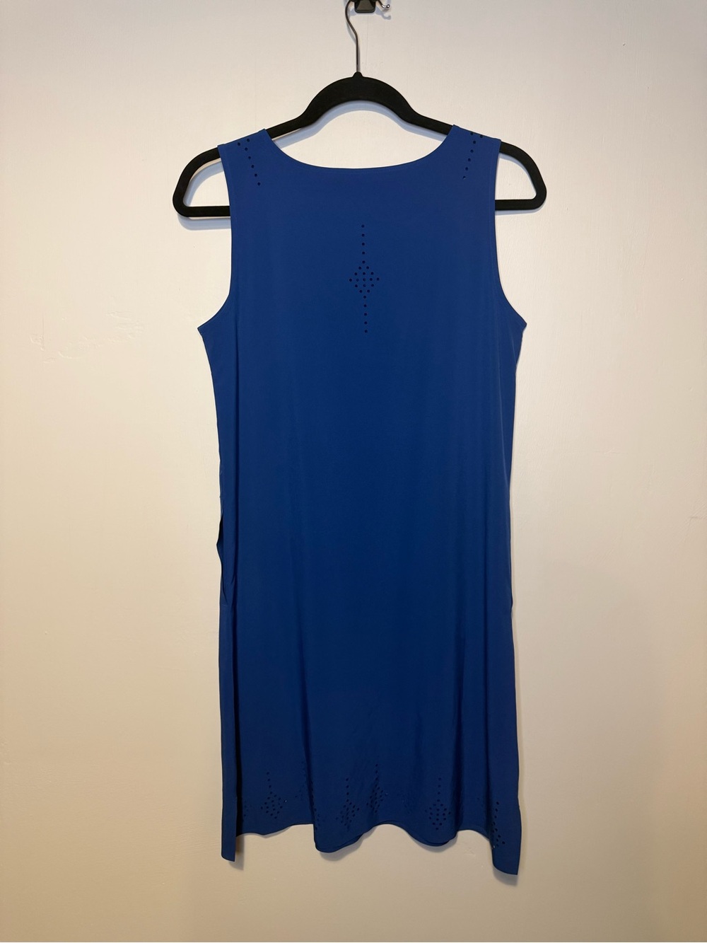 Title Nine Unconventional Summer Dress with Pockets Blue Laser Cut Tank Sz Small - Picture 4 of 7